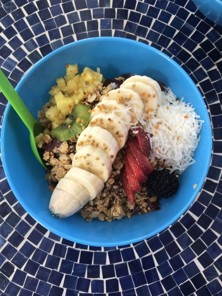 Indulge in trendy and healthy choices like the Acai Bowl from Cafe Surfinista.