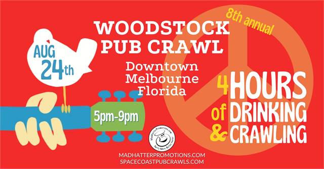 The 8th Annual Woodstock Pub Crawl: Setting the stage for a night of peace, love, and beer.