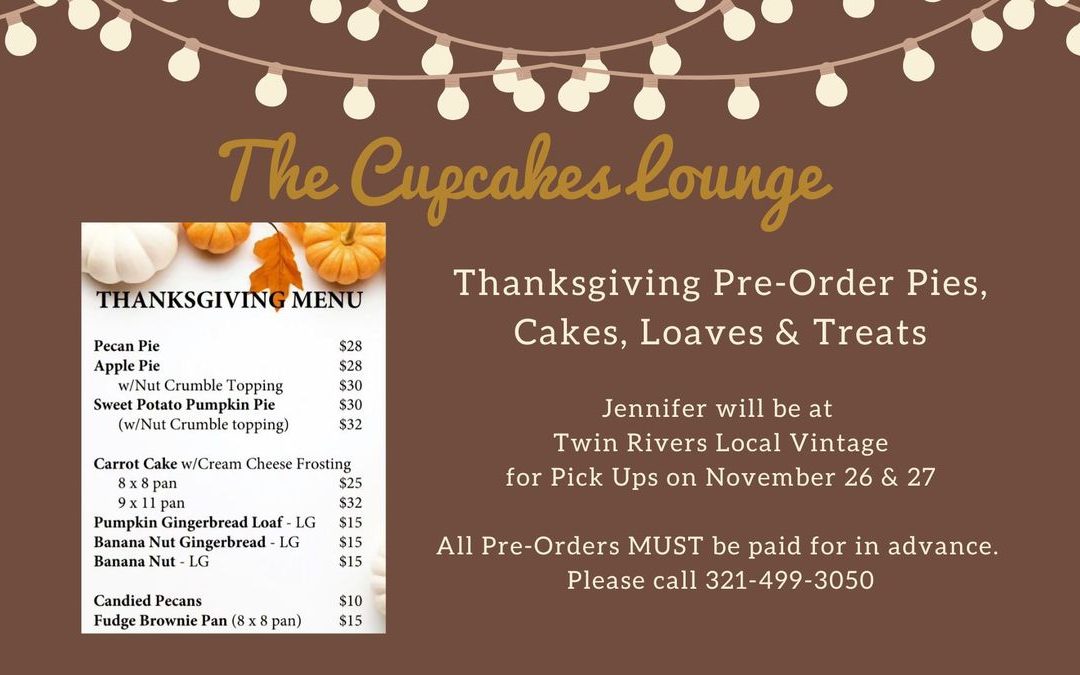 Sweeten Your Thanksgiving: Pre-Order Pies at The Cupcake Lounge!