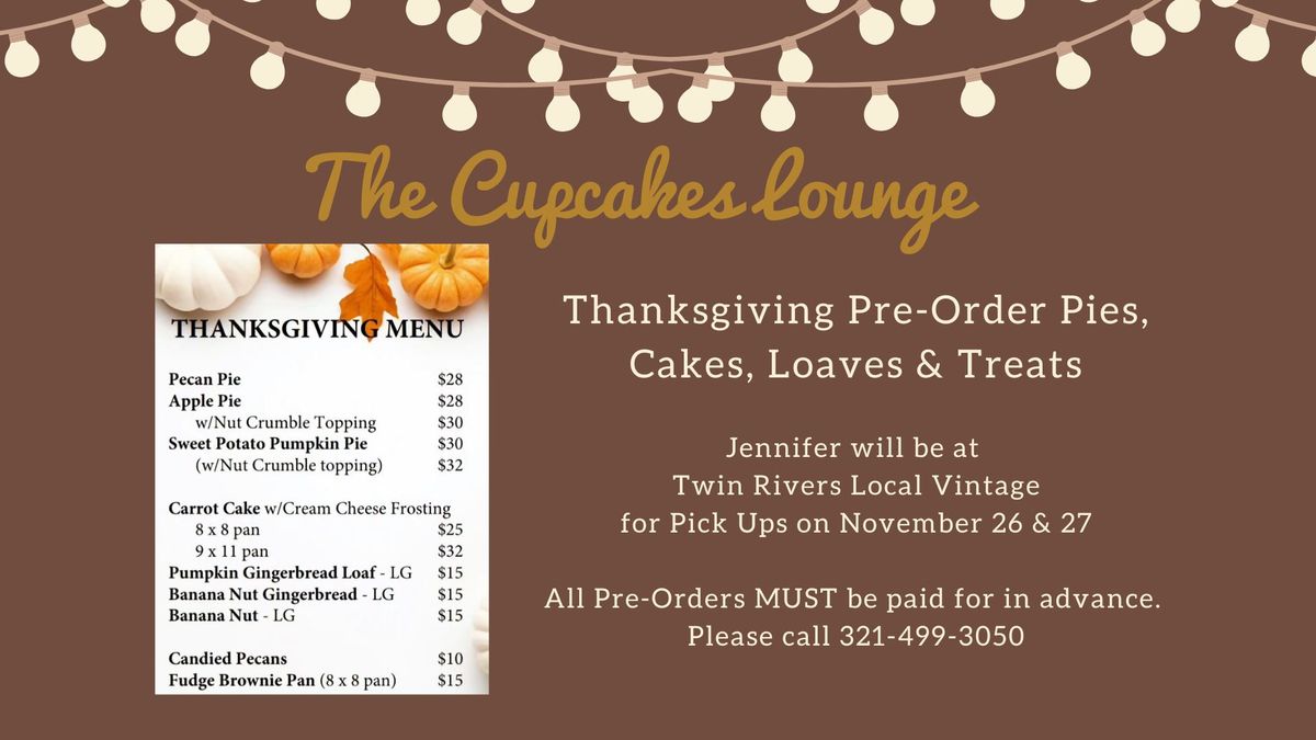 Sweeten Your Thanksgiving: Pre-Order Pies at The Cupcake Lounge!